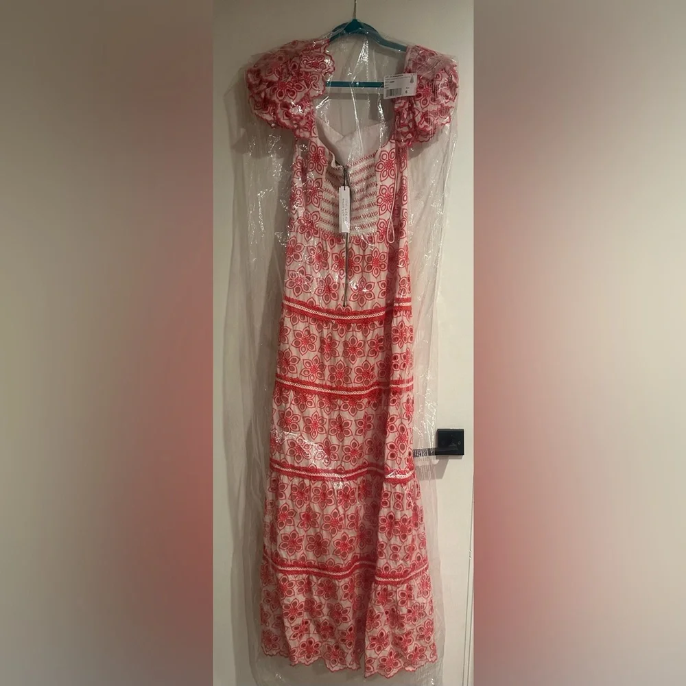 🔖 NWT $795 Alice + Olivia Tawney Eyelet Tiered Maxi Dress - Picture 11 of 12